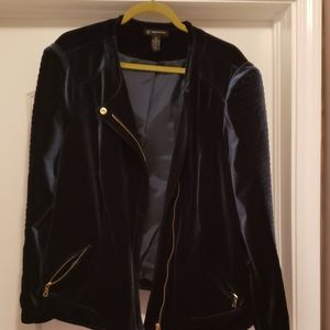 INC Velour Green Moto Jacket